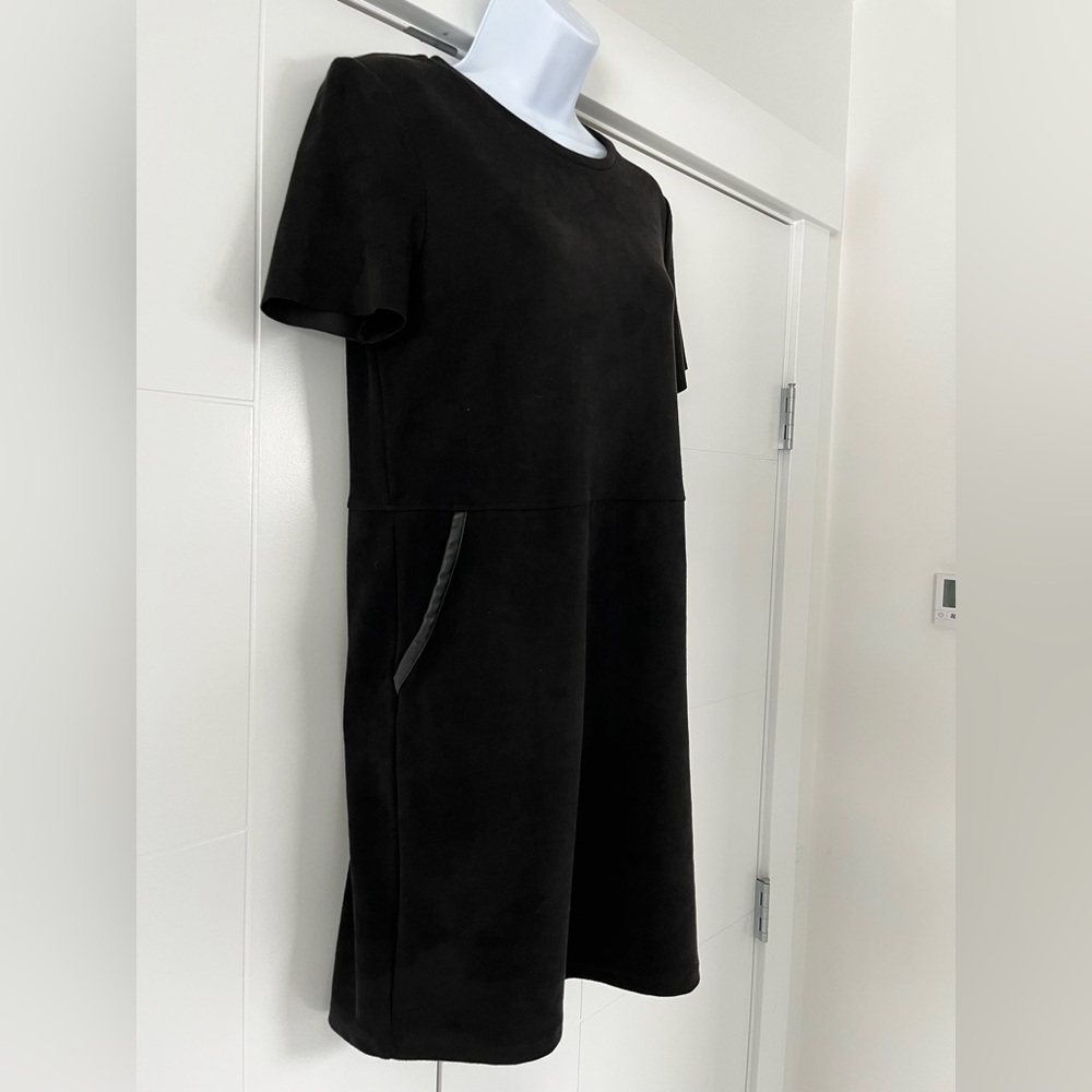 Zara/ Faux leather & suede/ Black midi dress/ Size US S - Picture 8 of 15